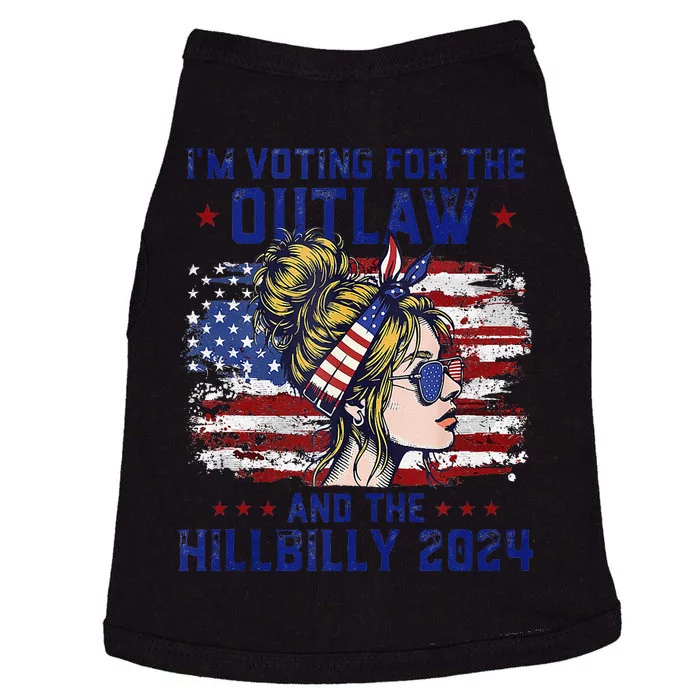 IM Voting For The Outlaw And The Hillbilly 2024 Us Flag Gift Doggie Tank