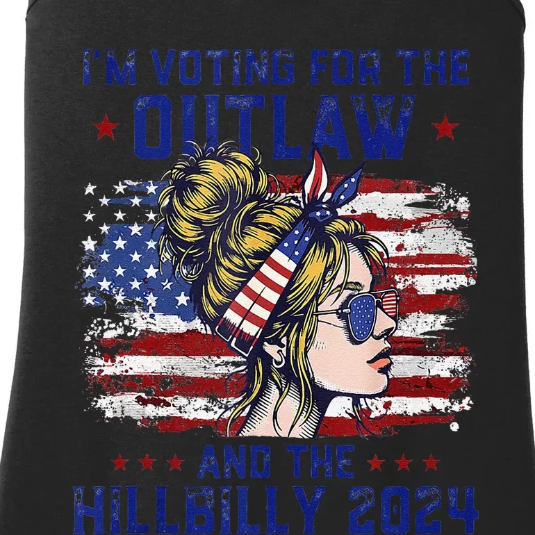 IM Voting For The Outlaw And The Hillbilly 2024 Us Flag Gift Ladies Essential Tank