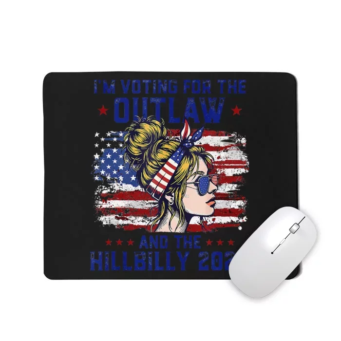 IM Voting For The Outlaw And The Hillbilly 2024 Us Flag Gift Mousepad