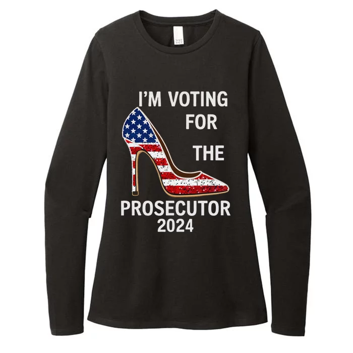 I’M Voting For The Prosecutor High Heel Stilettos Us Flag Womens CVC Long Sleeve Shirt