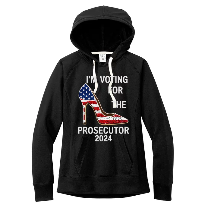 I’M Voting For The Prosecutor High Heel Stilettos Us Flag Women's Fleece Hoodie