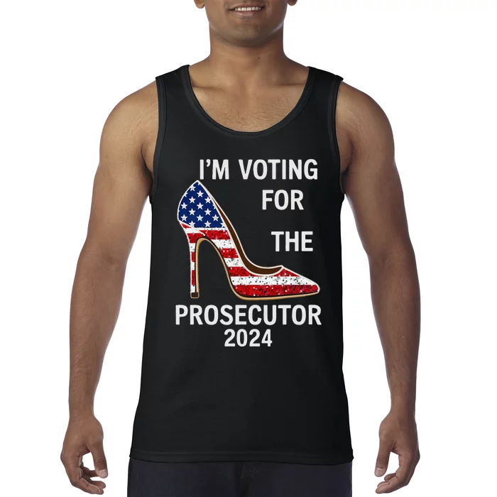 I’M Voting For The Prosecutor High Heel Stilettos Us Flag Tank Top