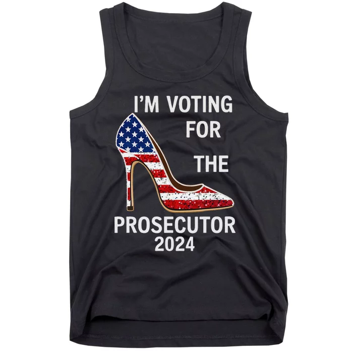 I’M Voting For The Prosecutor High Heel Stilettos Us Flag Tank Top