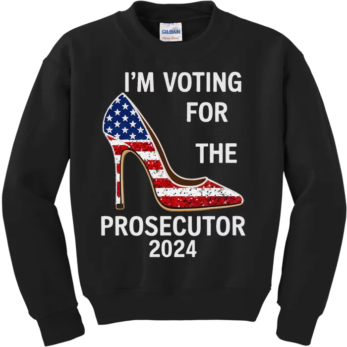 I’M Voting For The Prosecutor High Heel Stilettos Us Flag Kids Sweatshirt