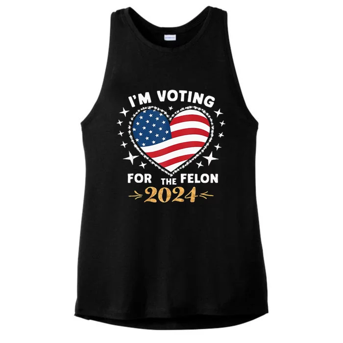 IM Vote For Convicted Felon America 2030 Ladies Tri-Blend Wicking Tank