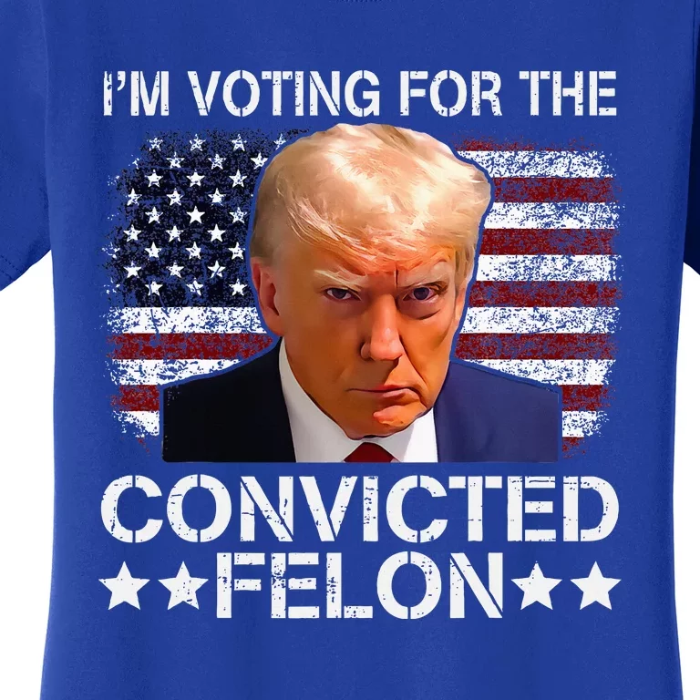 IM Voting For The Convicted Felon Trump Mugshot Pro Trump Women's T-Shirt