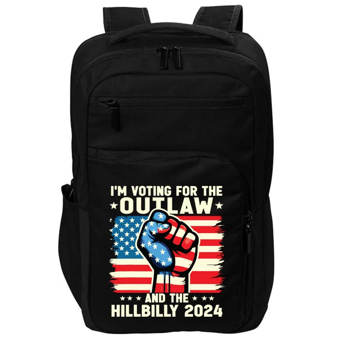 Im Voting For The Outlaw And The Hillbilly 2024 Us Flag Impact Tech Backpack