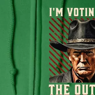 Im Voting For The Outlaw Wanted For President Trump Full Zip Hoodie