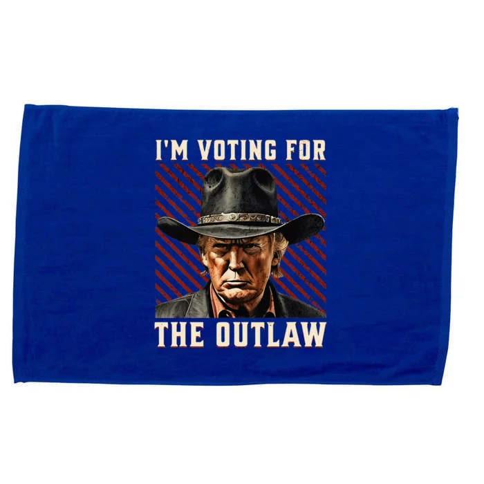 Im Voting For The Outlaw Wanted For President Trump Microfiber Hand Towel