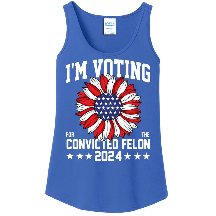 Im Voting For The Convicted Felon 4th Of July Pro Trump Ladies Essential Tank