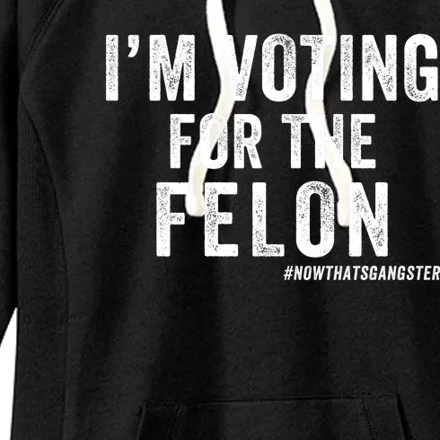 IM Voting For The Felon Trump 2024 Never Surrender 2024 America Under Distress Women's Fleece Hoodie