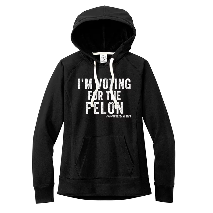 IM Voting For The Felon Trump 2024 Never Surrender 2024 America Under Distress Women's Fleece Hoodie