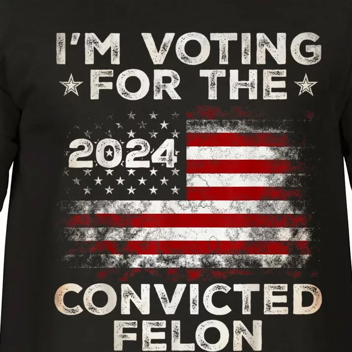 Im Voting For The Convicted Felon Funny Retro American Flag Comfort Colors T-Shirt