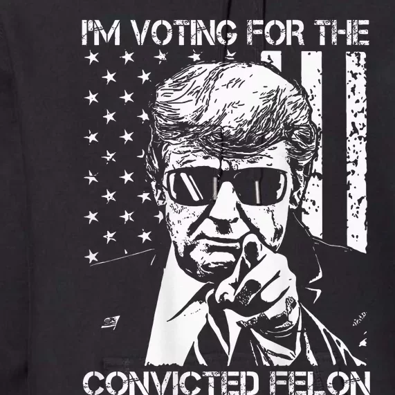 IM Voting For The Convicted Felon Funny Trump 2024 On Back Premium Hoodie