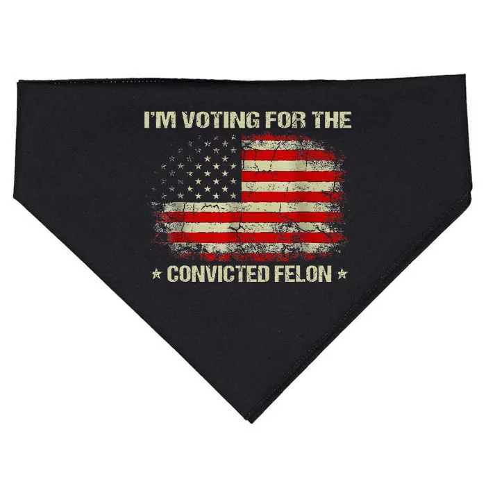 IM Voting For The Convicted Felon Funny Trump 2024 USA-Made Doggie Bandana