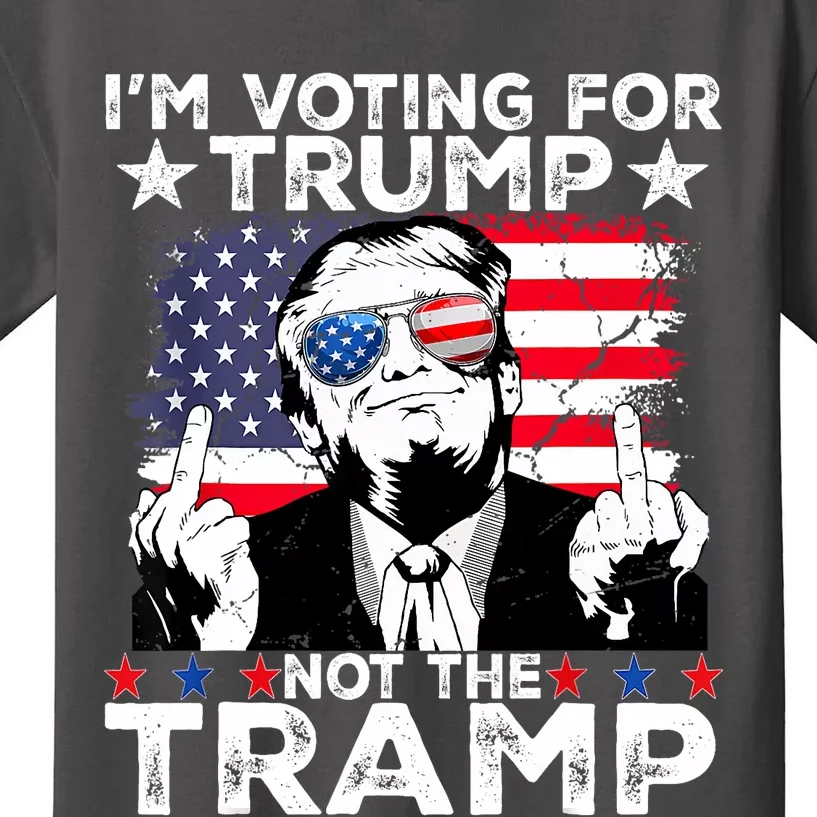 IM Voting For Trump Not The Tramp Trump Vance 2024 America Flag Kids T-Shirt