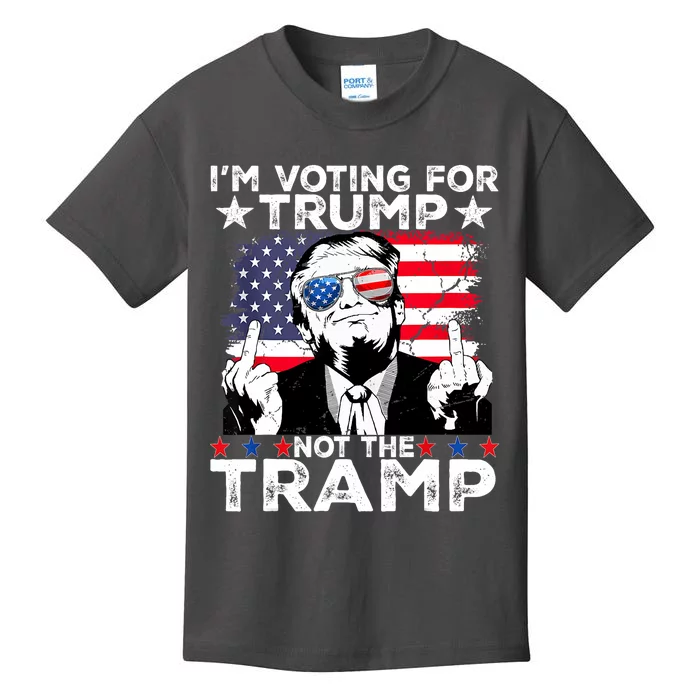 IM Voting For Trump Not The Tramp Trump Vance 2024 America Flag Kids T-Shirt