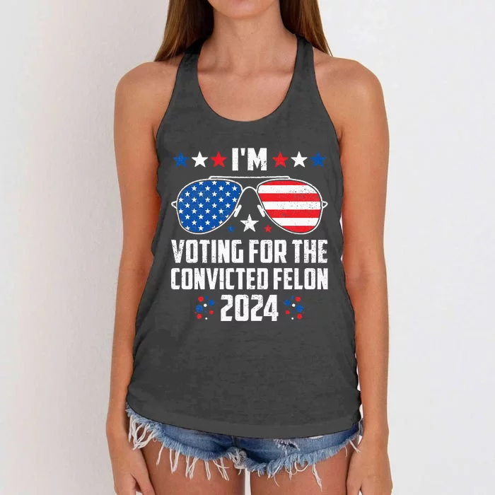 IM Voting Felon 2024 Voting For Felon Women Convicted Felon Women's Knotted Racerback Tank