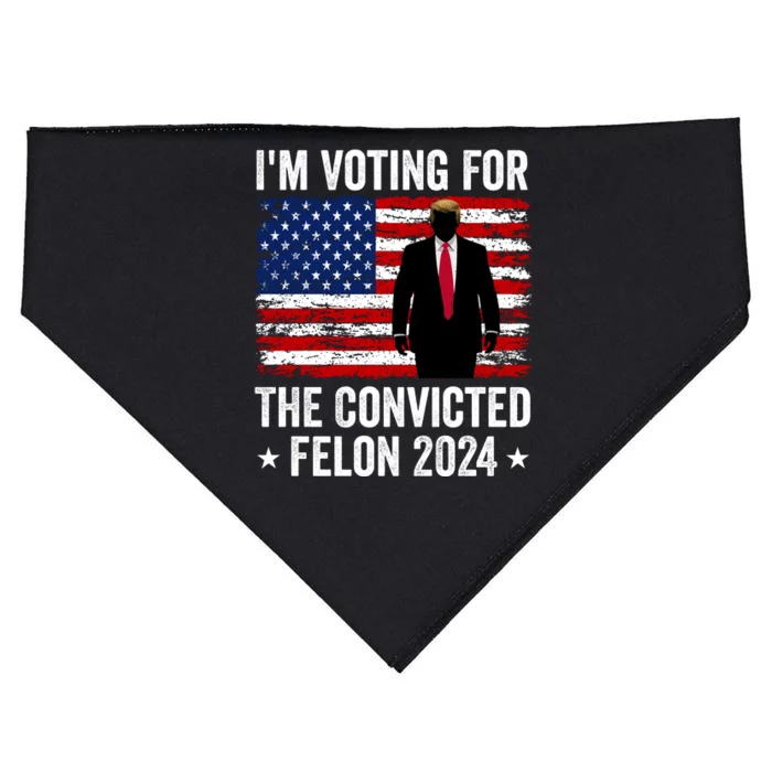 i am Voting For The Convicted Felon 2024 USA-Made Doggie Bandana