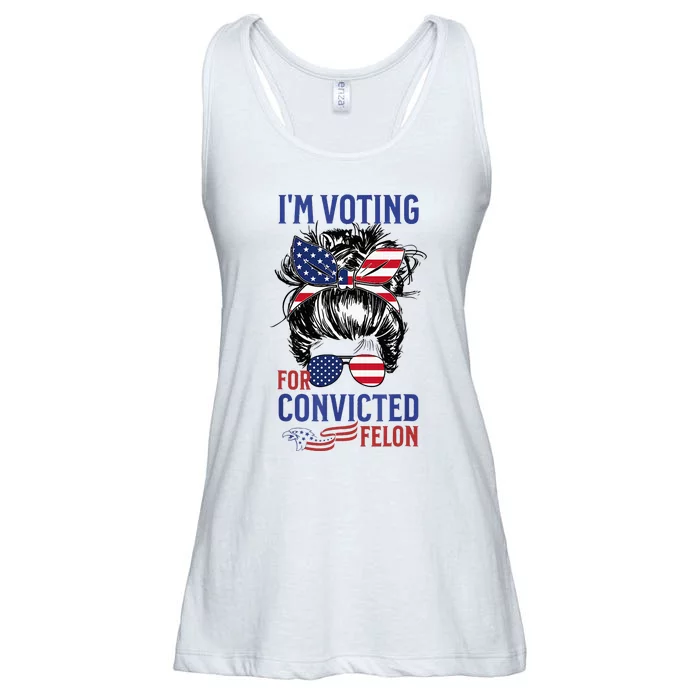 IM Voting For A Felon In 2024 Us Flag Convicted Felon Ladies Essential Flowy Tank