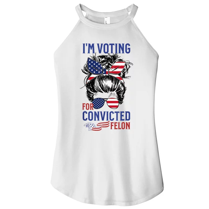 IM Voting For A Felon In 2024 Us Flag Convicted Felon Women’s Perfect Tri Rocker Tank