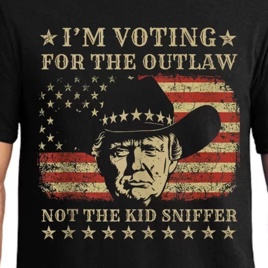 Im Voting For The Outlaw Not The Kidd Sniffer Funny Trump Pajama Set