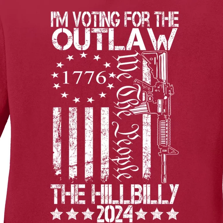 IM Voting For The Outlaw And The Hillbilly 2024 Pro 45 Ladies Long Sleeve Shirt