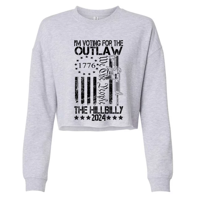 IM Voting For The Outlaw And The Hillbilly 2024 Pro 45 Cropped Pullover Crew