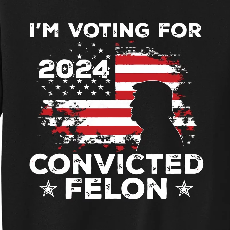 Im Voting For A Felon In 2024 Us Flag Convicted Felon Sweatshirt