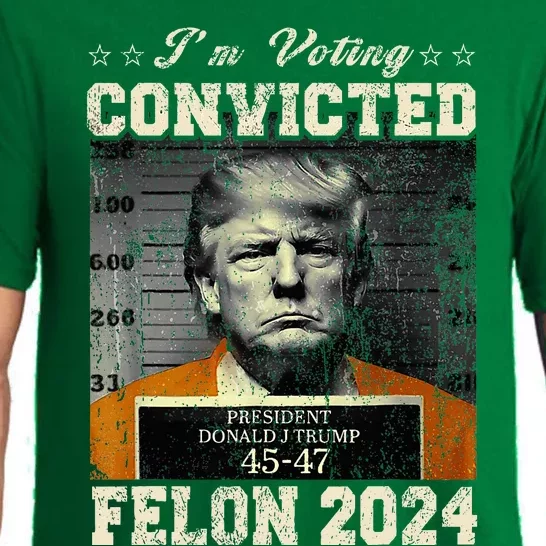 IM Voting For The Convicted Fellon 2024 Us Flag Protrump Pajama Set