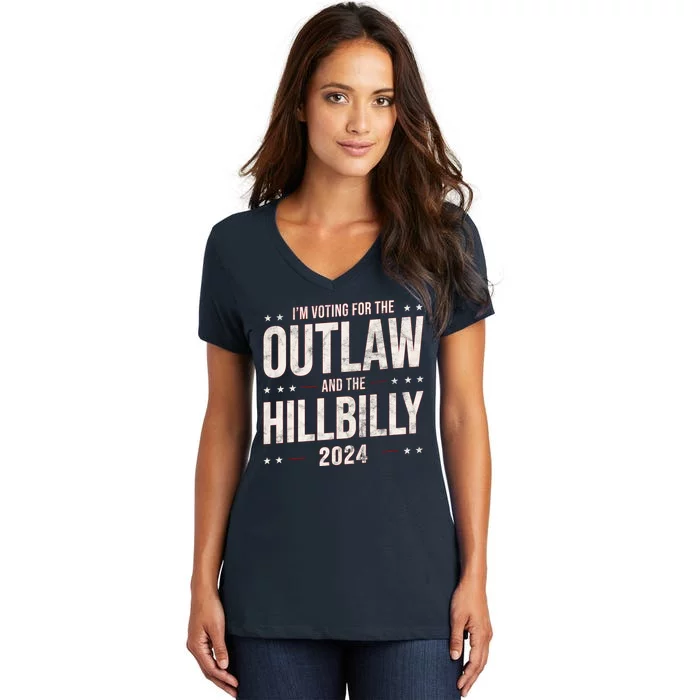 Im Voting For The Outlaw And The Hillbilly 2024 Women's V-Neck T-Shirt