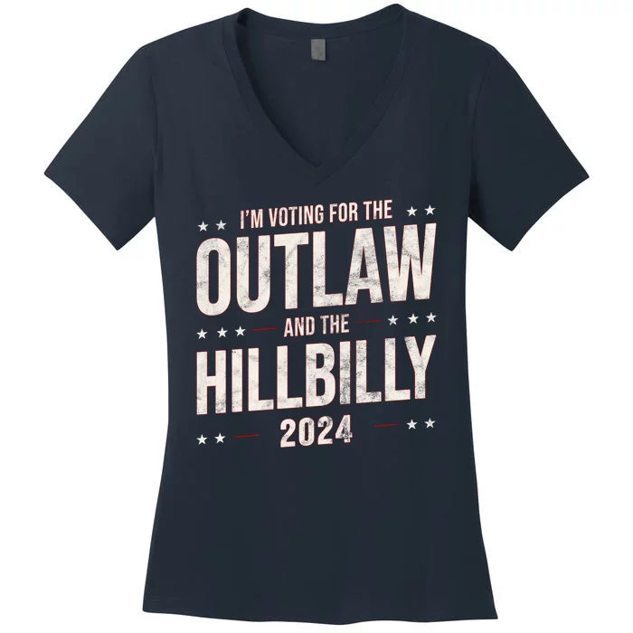 Im Voting For The Outlaw And The Hillbilly 2024 Women's V-Neck T-Shirt