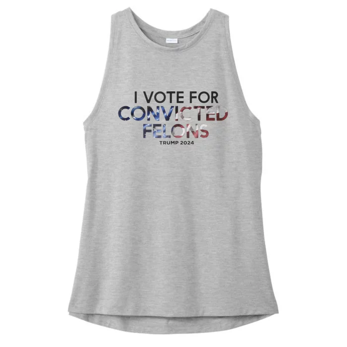 IM Vote For Convicted Felon Trump 2024 Ladies Tri-Blend Wicking Tank