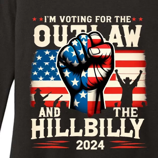 IM Voting For The Outlaw And The Hillbilly 2024 Us Flag Womens CVC Long Sleeve Shirt