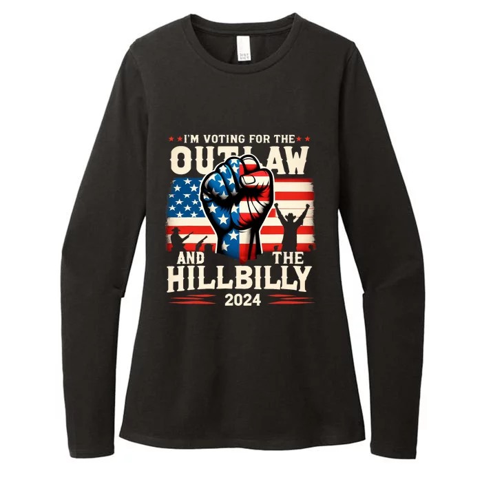 IM Voting For The Outlaw And The Hillbilly 2024 Us Flag Womens CVC Long Sleeve Shirt