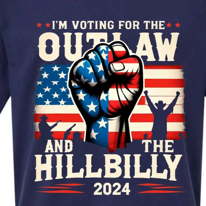 IM Voting For The Outlaw And The Hillbilly 2024 Us Flag Sueded Cloud Jersey T-Shirt