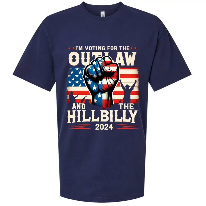 IM Voting For The Outlaw And The Hillbilly 2024 Us Flag Sueded Cloud Jersey T-Shirt