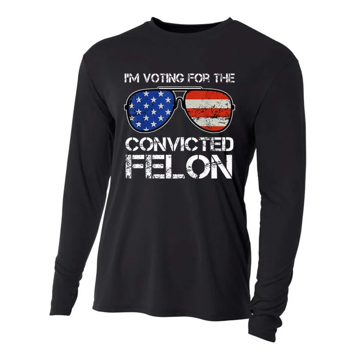 IM Voting For The Convicted Fellon 2024 Us Flag Cooling Performance Long Sleeve Crew