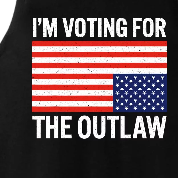 Im Voting For The Outlaw Funny Trump Maga 2024 Ladies Tri-Blend Wicking Tank