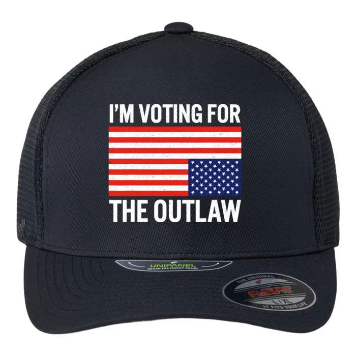 Im Voting For The Outlaw Funny Trump Maga 2024 Flexfit Unipanel Trucker Cap