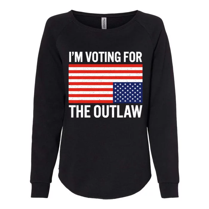 Im Voting For The Outlaw Funny Trump Maga 2024 Womens California Wash Sweatshirt