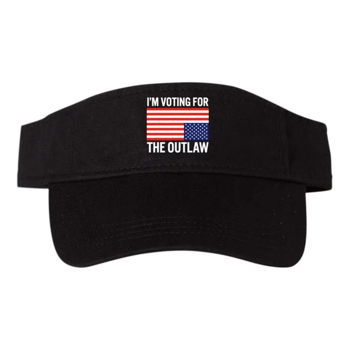 Im Voting For The Outlaw Funny Trump Maga 2024 Valucap Bio-Washed Visor