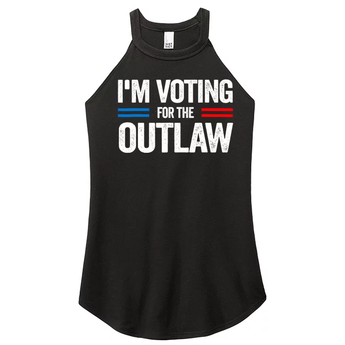 Im Voting For The Outlaw Funny Trump Maga 2024 Women’s Perfect Tri Rocker Tank