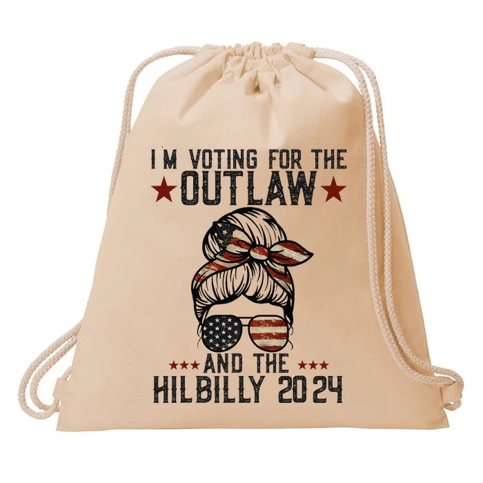 IM Voting For The Outlaw And The Hillbilly 2024 Drawstring Bag