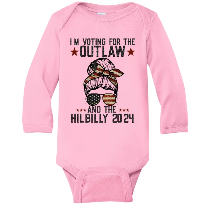 IM Voting For The Outlaw And The Hillbilly 2024 Baby Long Sleeve Bodysuit