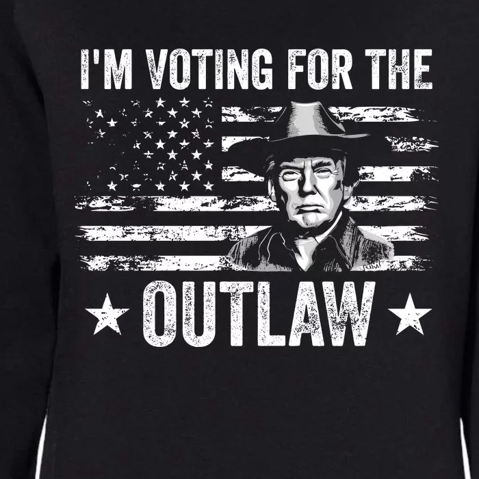 Im Voting For The Outlaw Funny Trump Maga 2024 Womens California Wash Sweatshirt