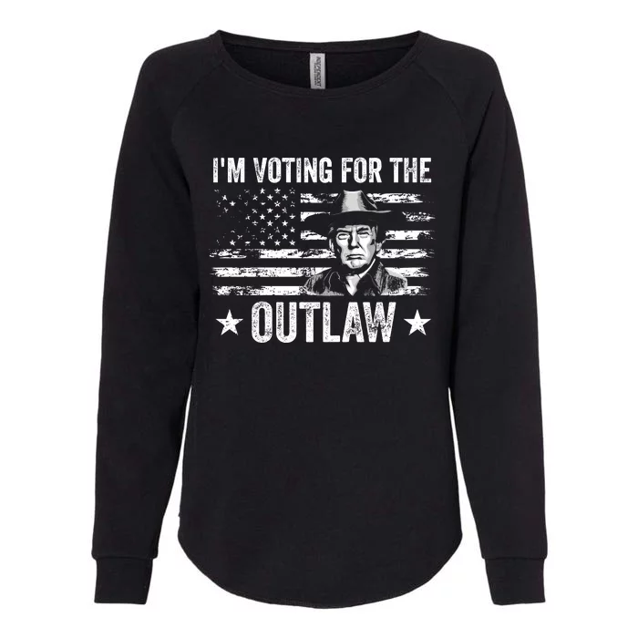 Im Voting For The Outlaw Funny Trump Maga 2024 Womens California Wash Sweatshirt