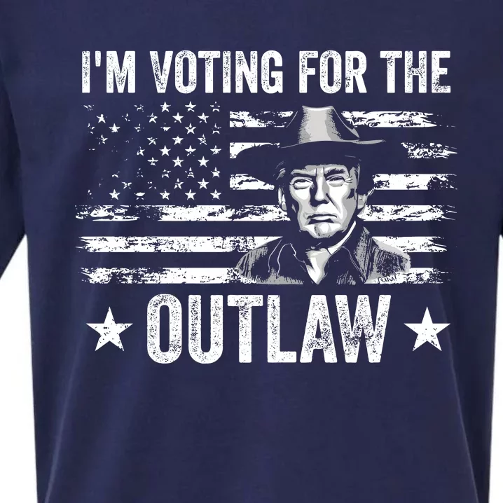 Im Voting For The Outlaw Funny Trump Maga 2024 Sueded Cloud Jersey T-Shirt