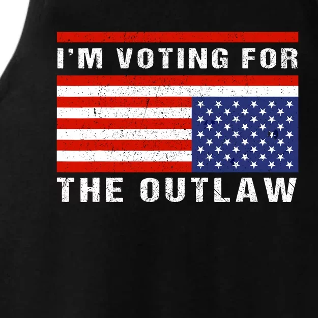 Im Voting For The Outlaw Funny Trump Maga 2024 Ladies Tri-Blend Wicking Tank