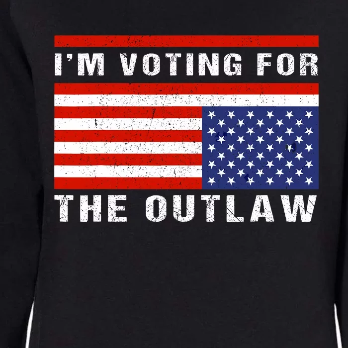 Im Voting For The Outlaw Funny Trump Maga 2024 Womens California Wash Sweatshirt